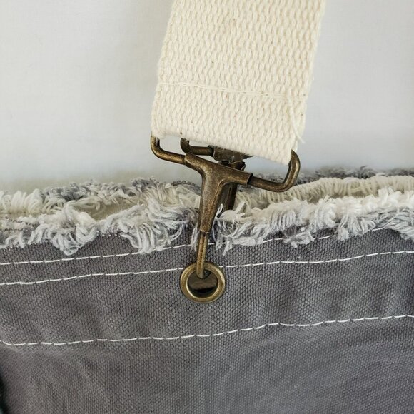 THREE CROWS Café & Coffee House MN Satchel Bag Tote Distressed Graphic Canvas - Picture 5 of 7